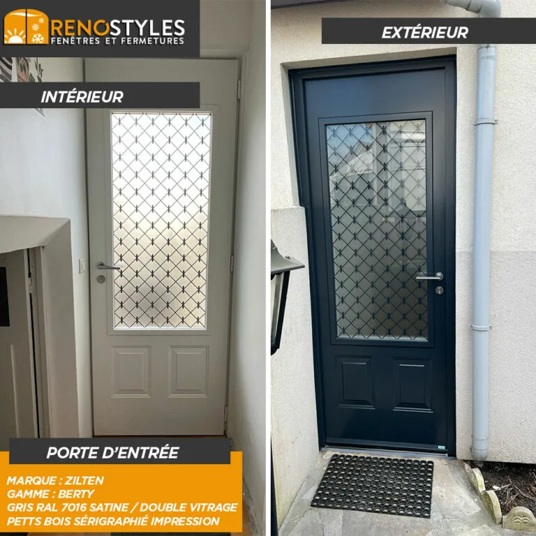 Porte d’entrée Zilten vue de l’intérieur et de l’extérieur